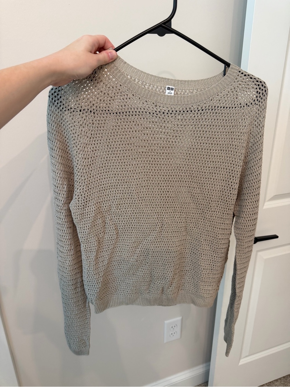 UNIQLO Women's Open-Knit Crewneck Sweater